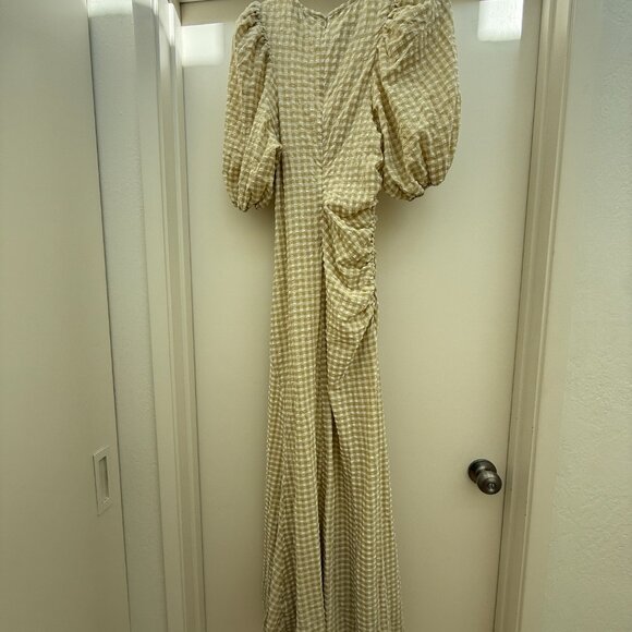 Ganni Seersucker Puff Sleeve Dress Size 6 - Picture 6 of 7